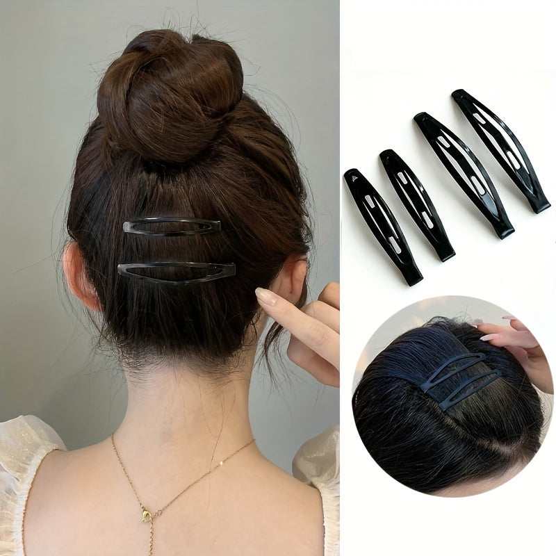 12pcs Black Hair Clip Non-slip Metal Clip Hair Accessories For Girls