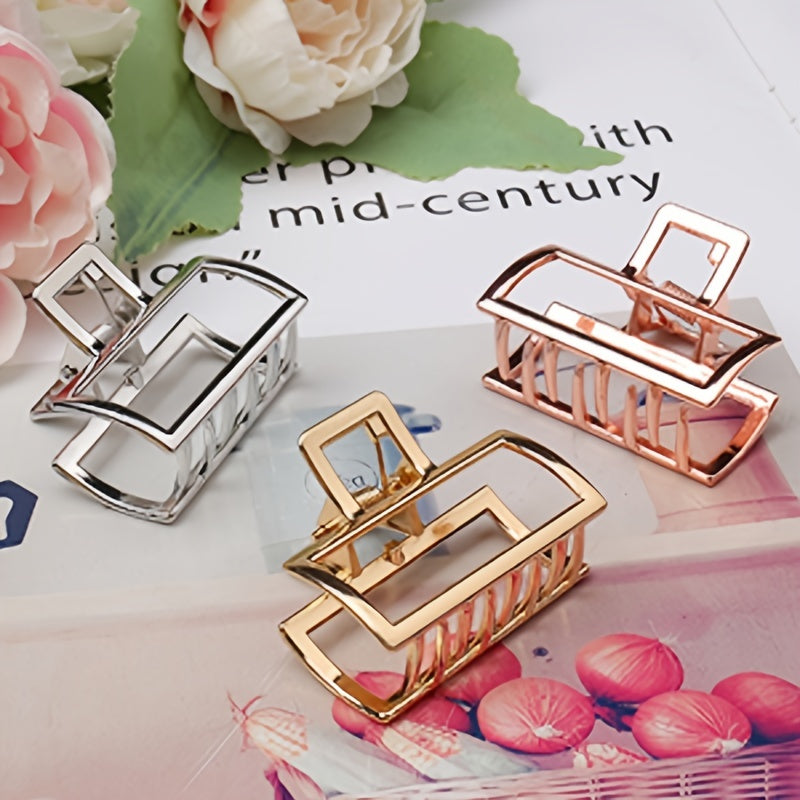 Alloy Golden Hair Claw Clip Non-Slip Strong Hold Grip