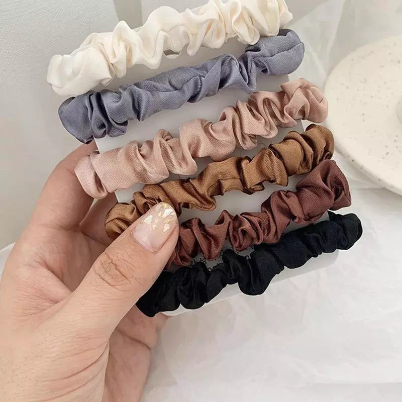 6pcs Women Solid Color Hair Tie