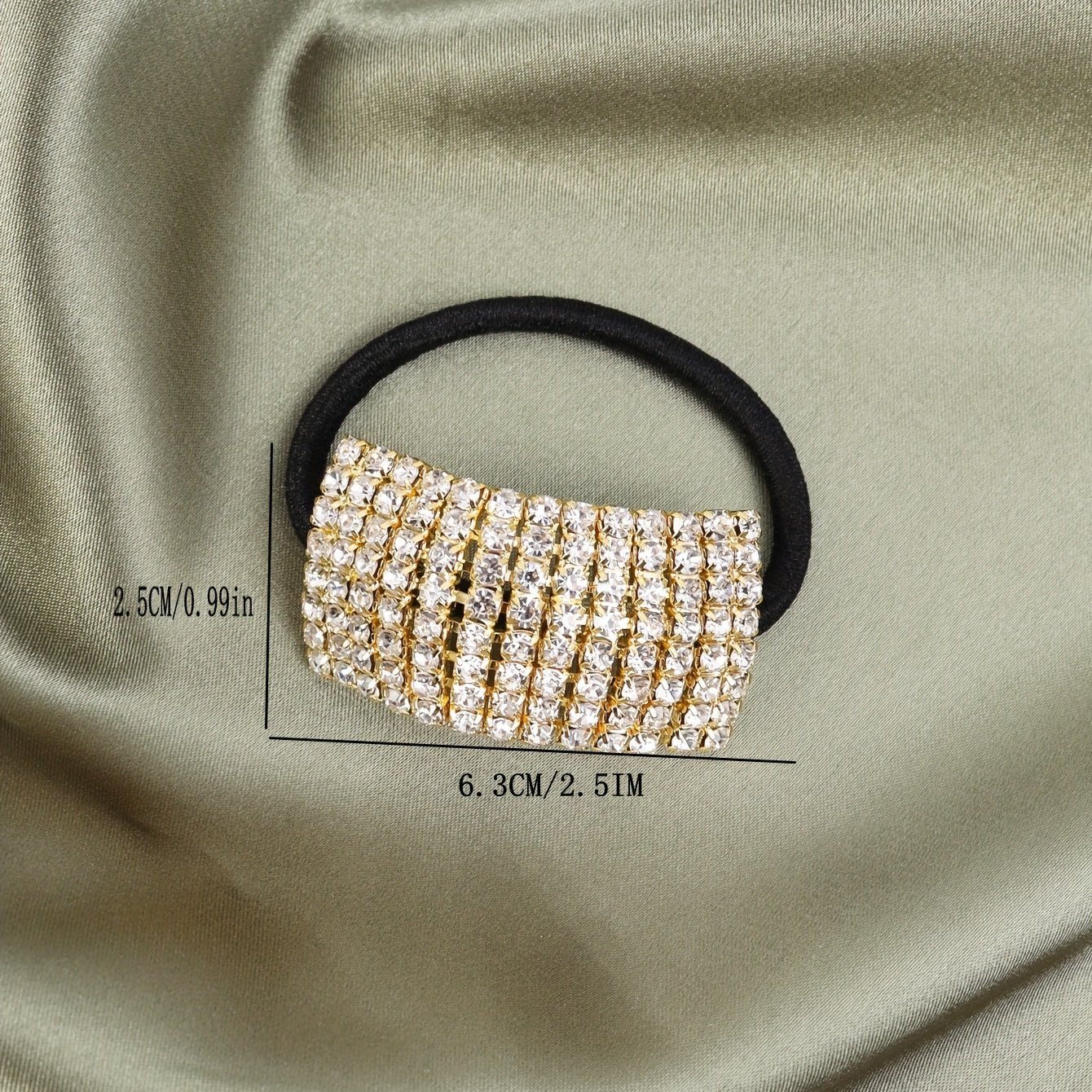 2pcs/1pc Rhinestone Hair Cuff Tie Glitter Hair Rope
