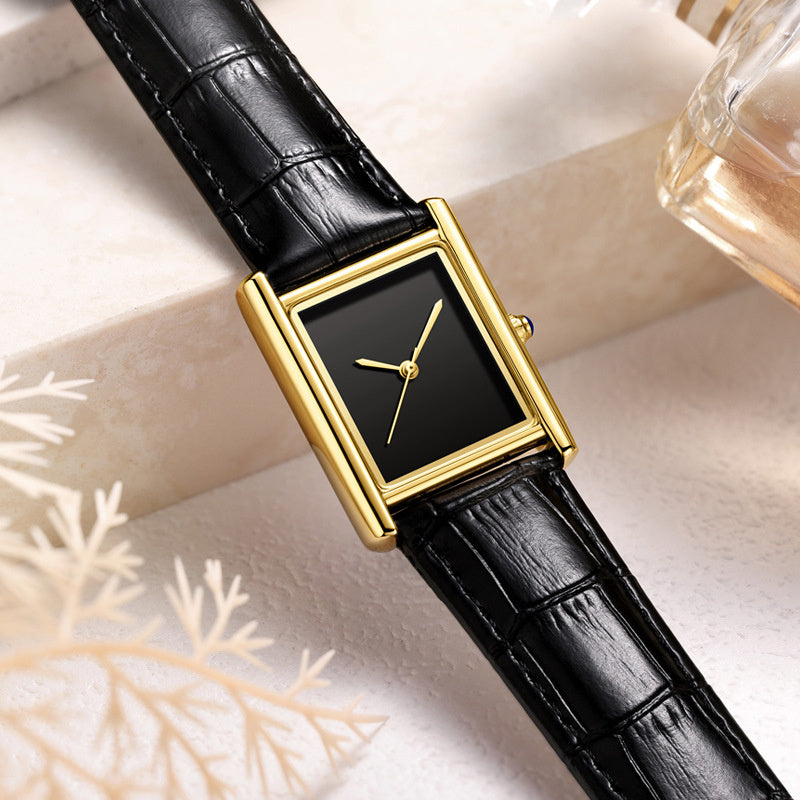 Couple Leather Watch Strap Simple Square