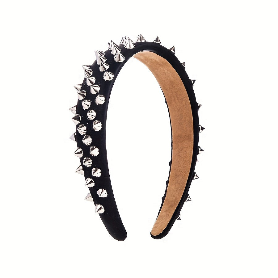 Punk Hair Band Full Rivet Hair Hoops Wide BrimmedHead Hoop Women Hair Accessories