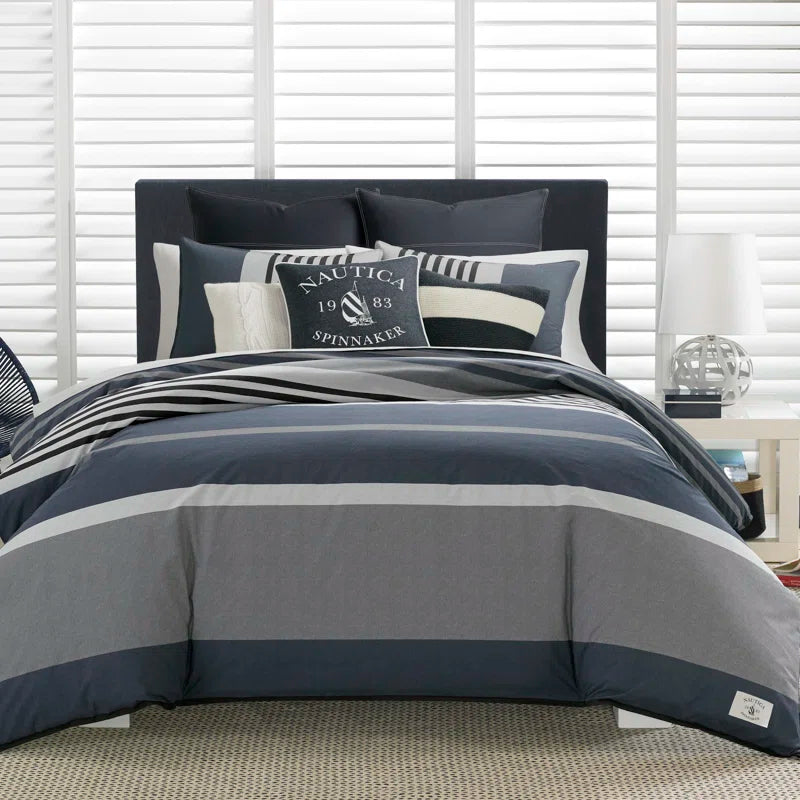 Rendon Cotton Grey Duvet Cover Set
