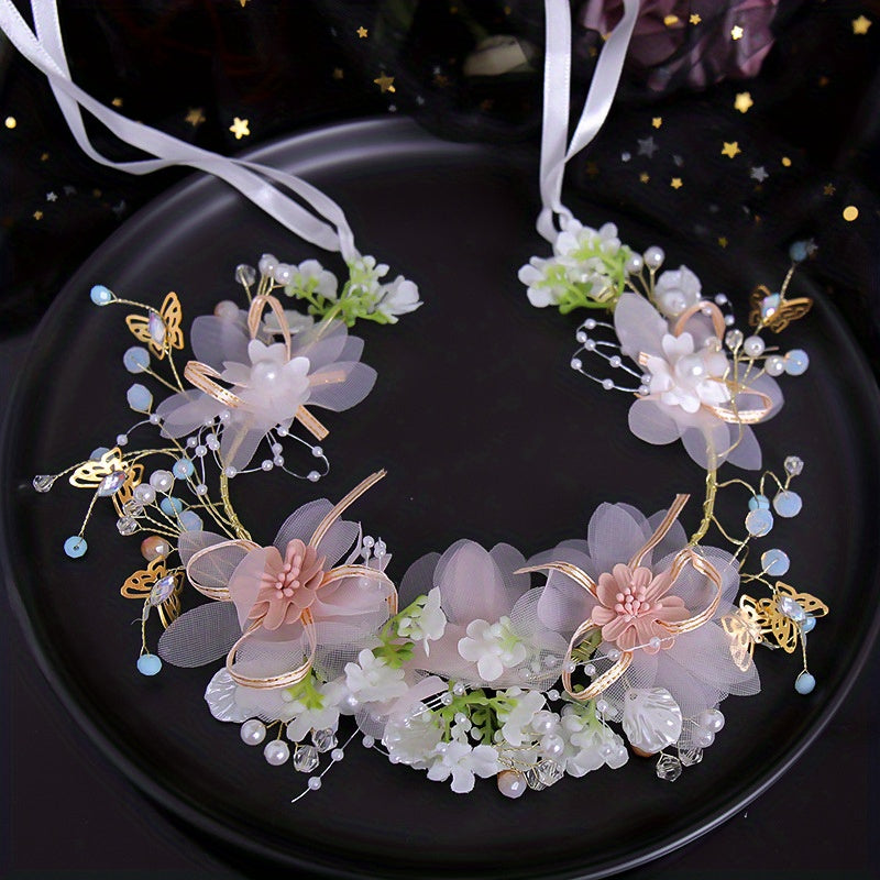 Delicate Butterfly Flower Headband