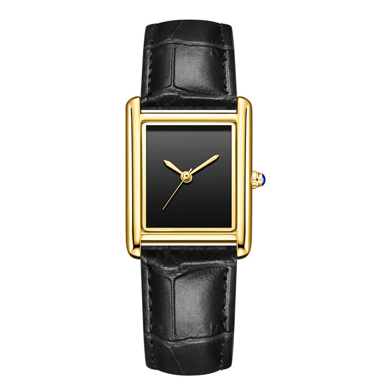 Couple Leather Watch Strap Simple Square