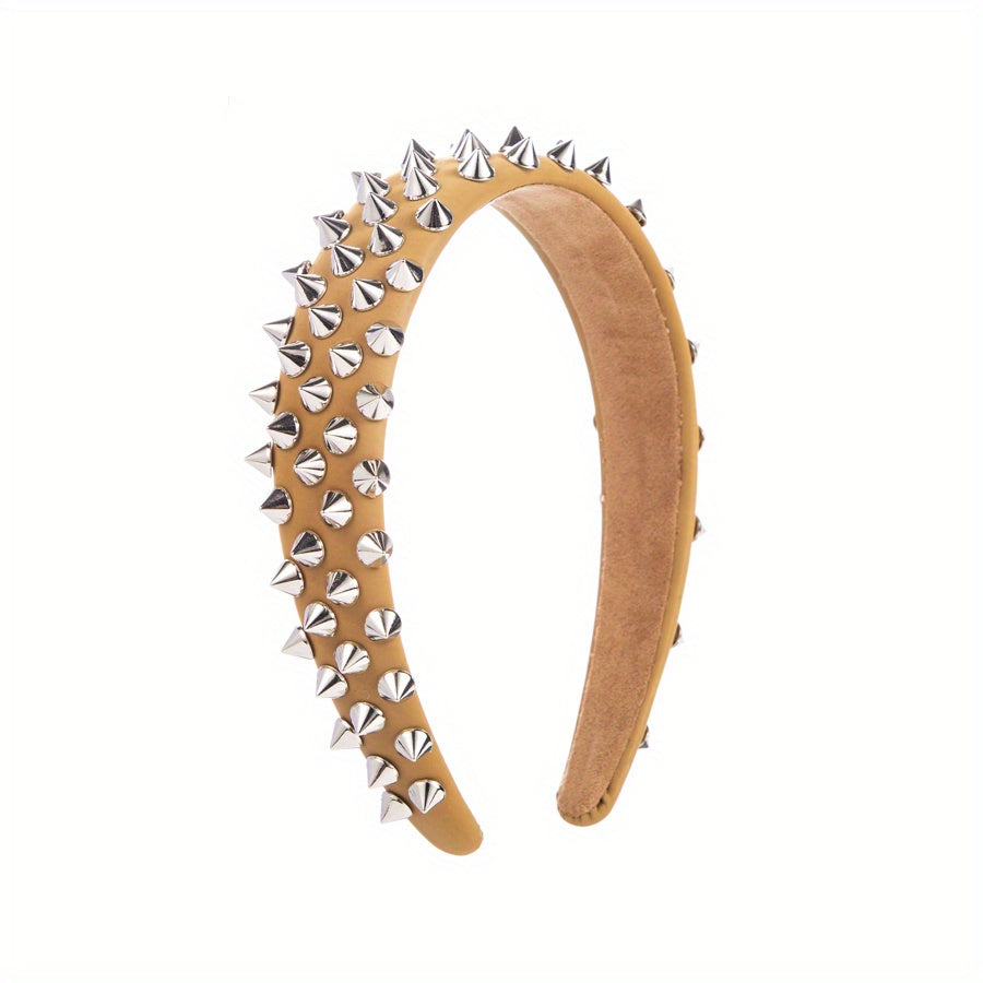 Punk Hair Band Full Rivet Hair Hoops Wide BrimmedHead Hoop Women Hair Accessories