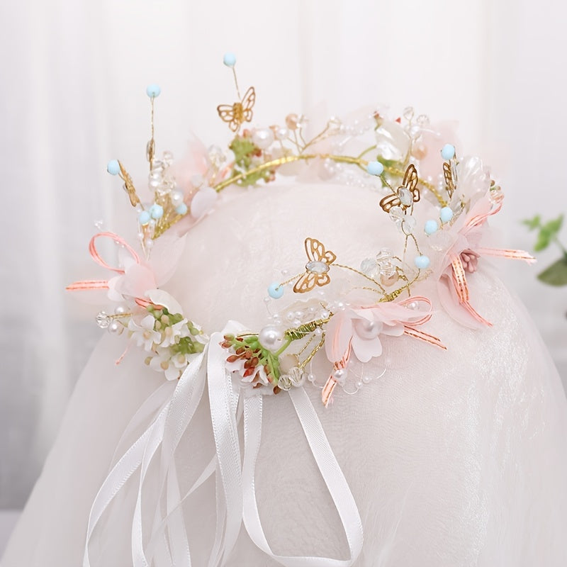 Delicate Butterfly Flower Headband
