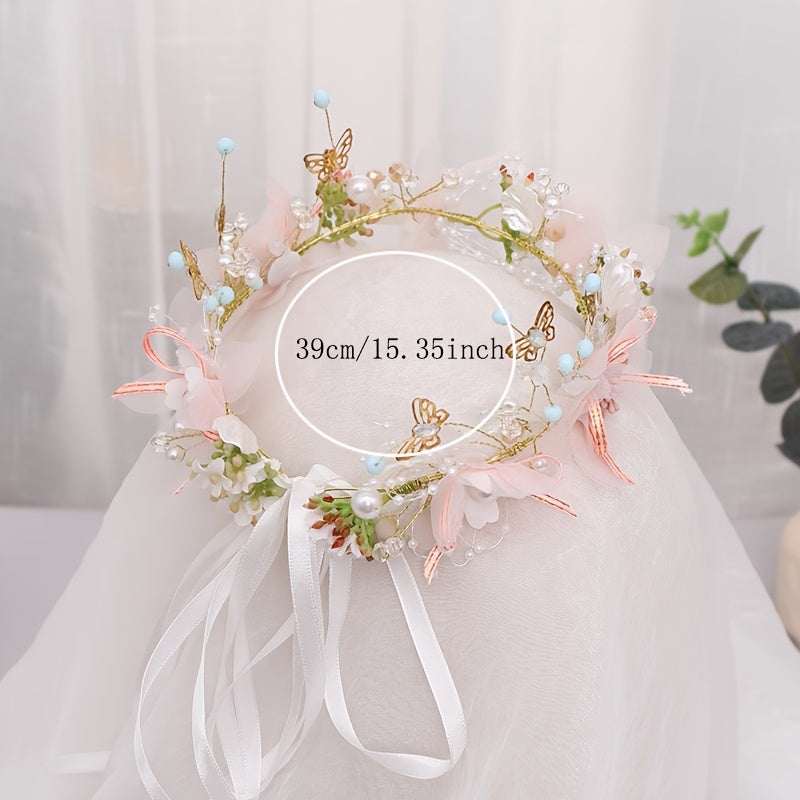 Delicate Butterfly Flower Headband
