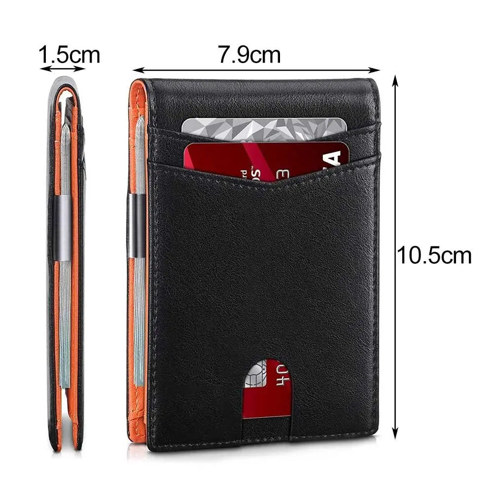 Minimalist RFID Leather Wallet (Slim + High Perceived Value)