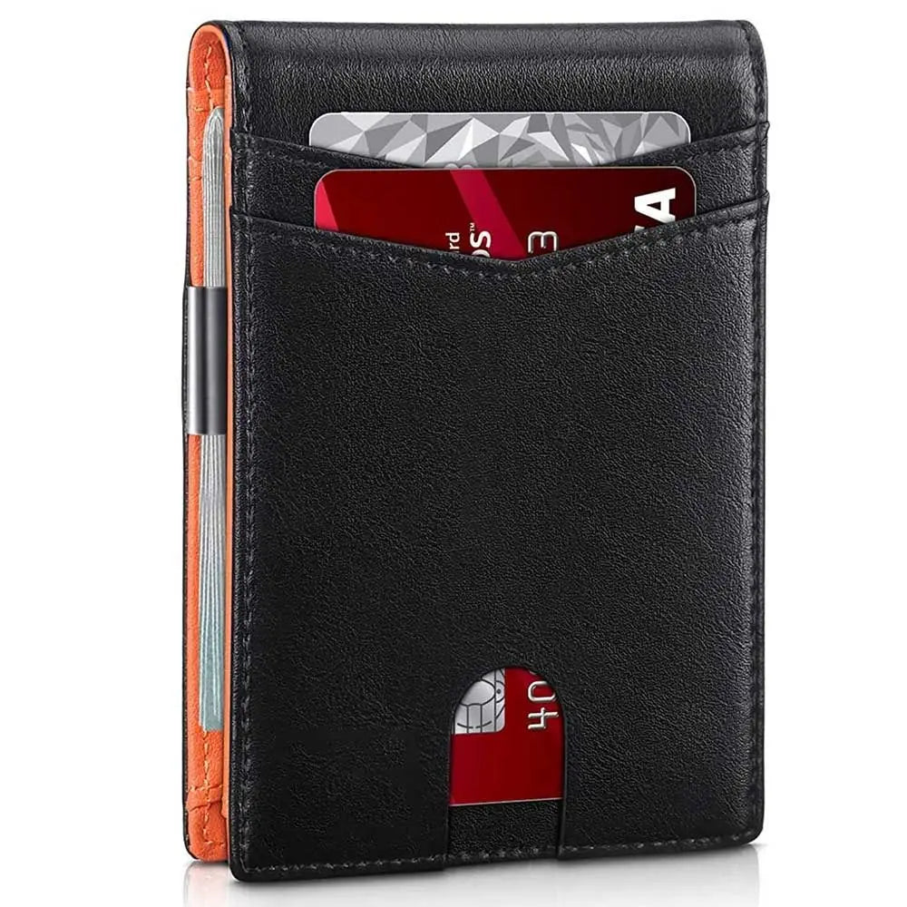 Minimalist RFID Leather Wallet (Slim + High Perceived Value)