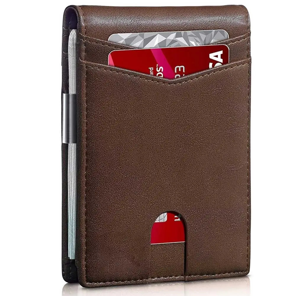 Minimalist RFID Leather Wallet (Slim + High Perceived Value)