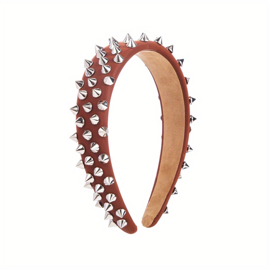 Punk Hair Band Full Rivet Hair Hoops Wide BrimmedHead Hoop Women Hair Accessories