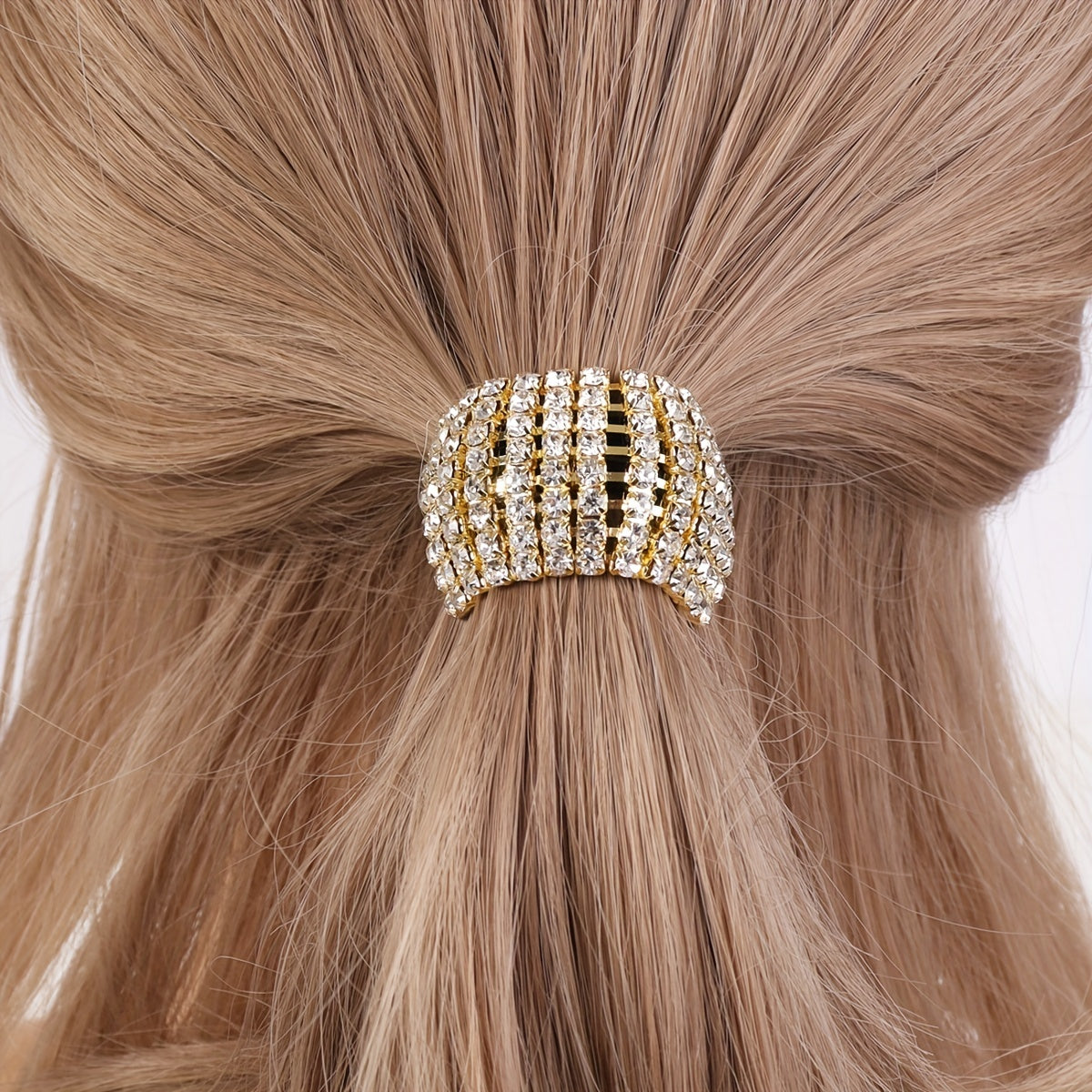 2pcs/1pc Rhinestone Hair Cuff Tie Glitter Hair Rope