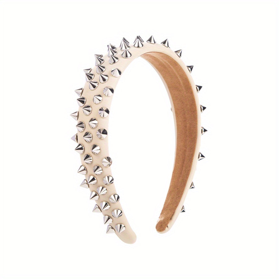 Punk Hair Band Full Rivet Hair Hoops Wide BrimmedHead Hoop Women   Hair Accessories