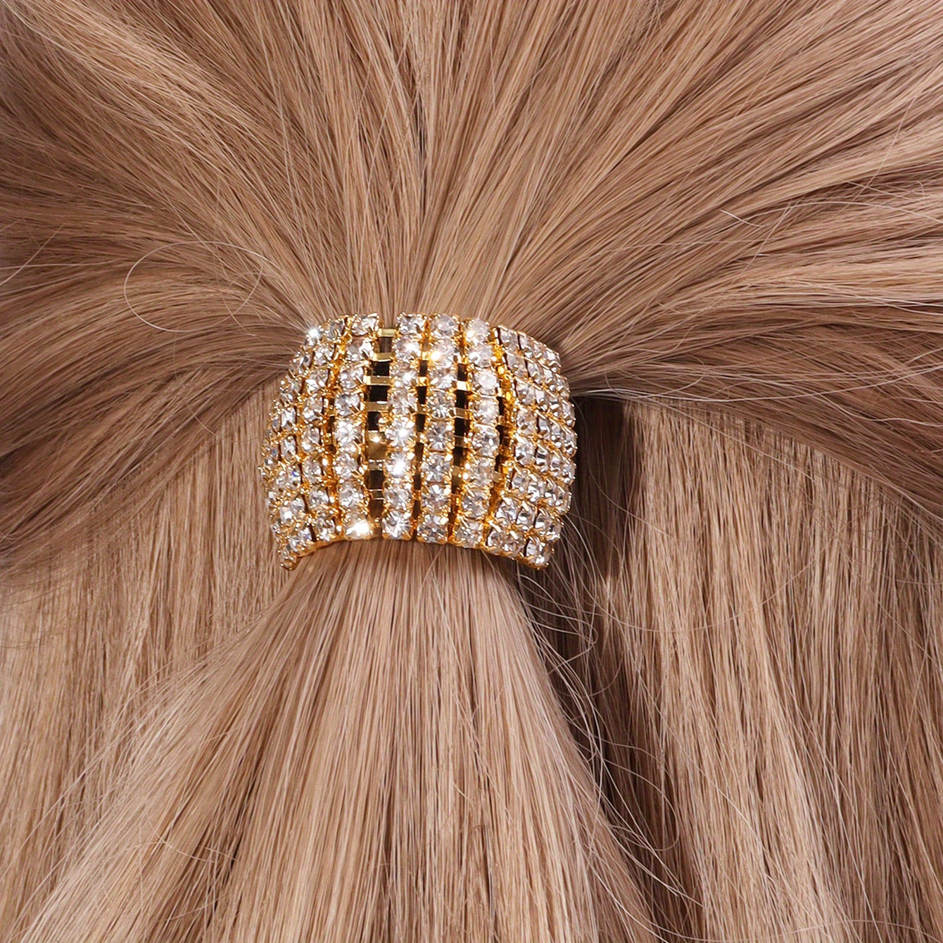2pcs/1pc Rhinestone Hair Cuff Tie Glitter Hair Rope