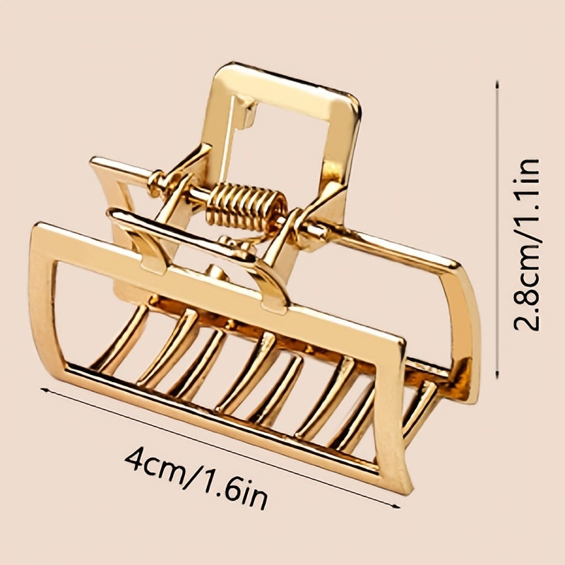 Alloy Golden Hair Claw Clip Non-Slip Strong Hold Grip
