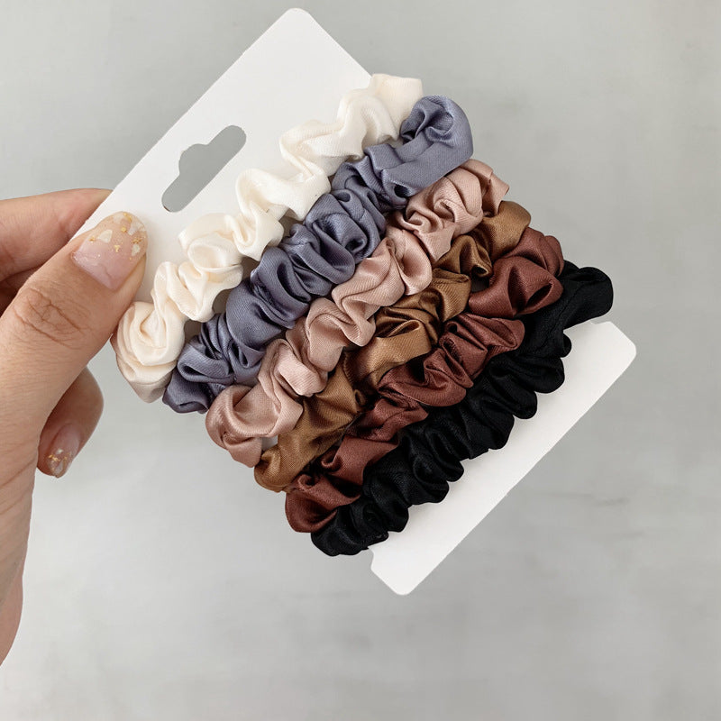 6pcs Women Solid Color Hair Tie