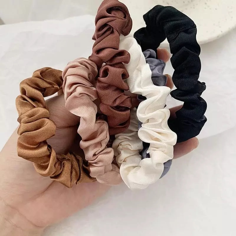 6pcs Women Solid Color Hair Tie
