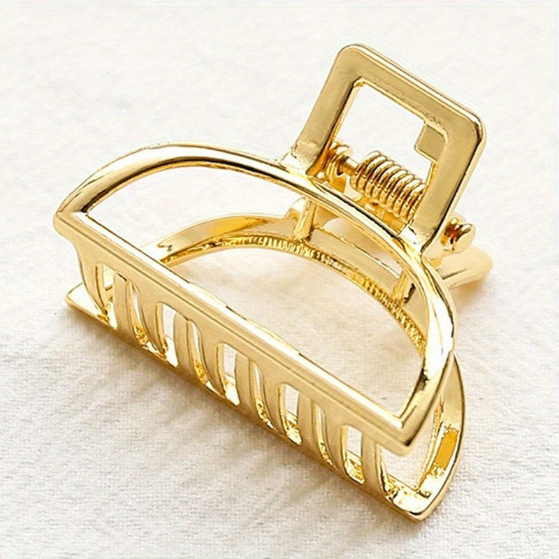 Alloy Golden Hair Claw Clip Non-Slip Strong Hold Grip