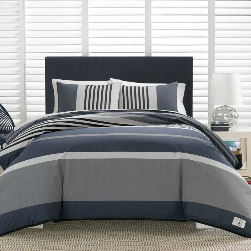 Rendon Cotton Grey Duvet Cover Set