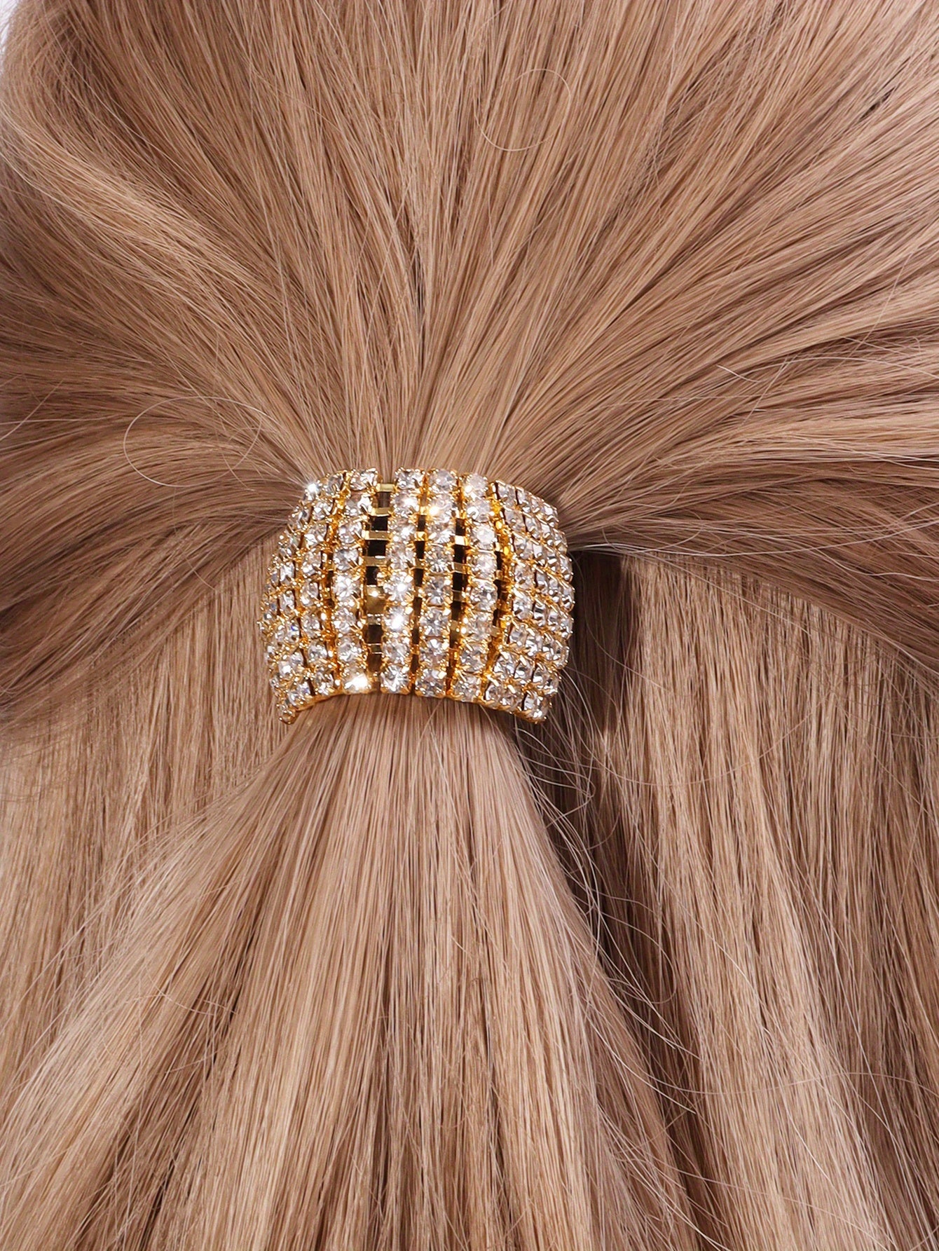 2pcs/1pc Rhinestone Hair Cuff Tie Glitter Hair Rope