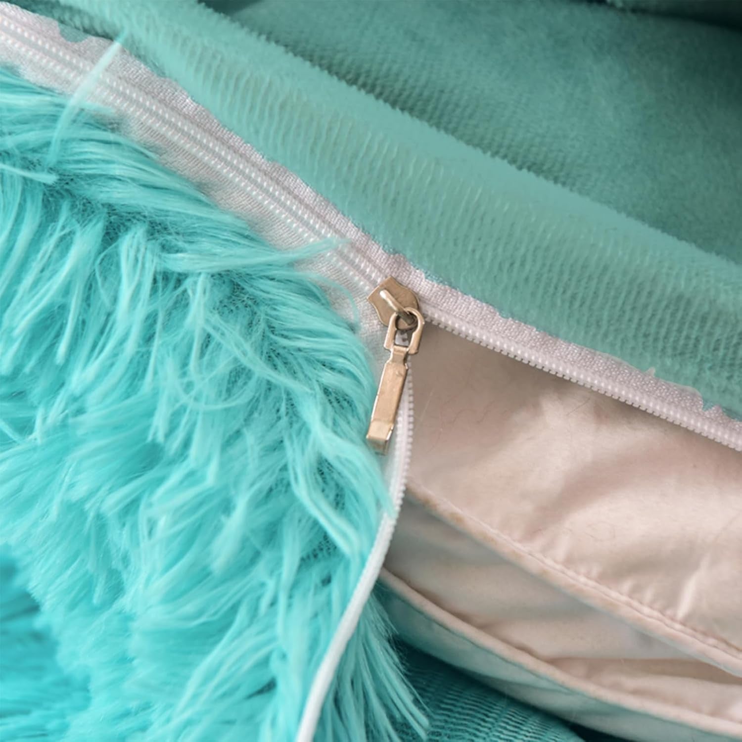 5 PCS Shaggy Duvet Cover Bedding Set - Fluffy Comforter Cover Long Faux Fur Luxury Ultra Soft Cozy (Blush, King/California King)