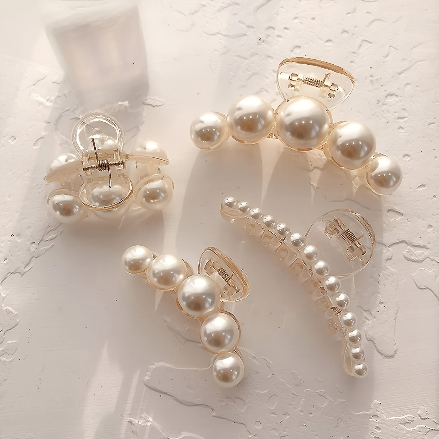 4pcs Set Elegant Pearl Hair Clips