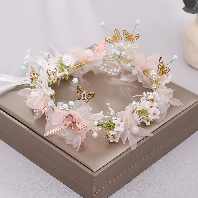 Delicate Butterfly Flower Headband