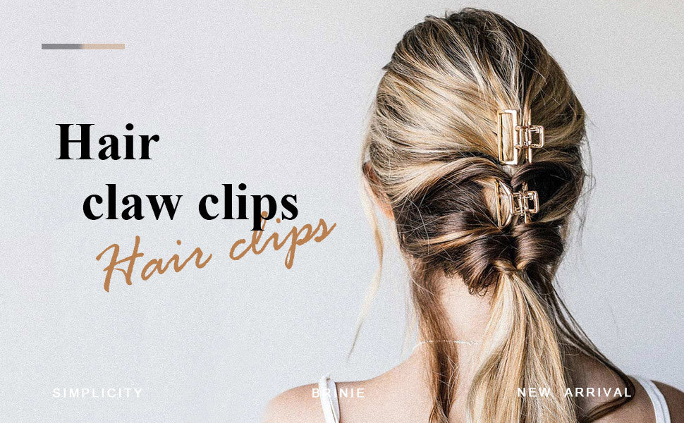 Alloy Golden Hair Claw Clip Non-Slip Strong Hold Grip
