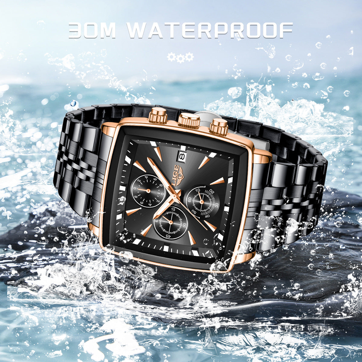 Luxury Square Dial Watch for Men – Business & Casual Personality Style