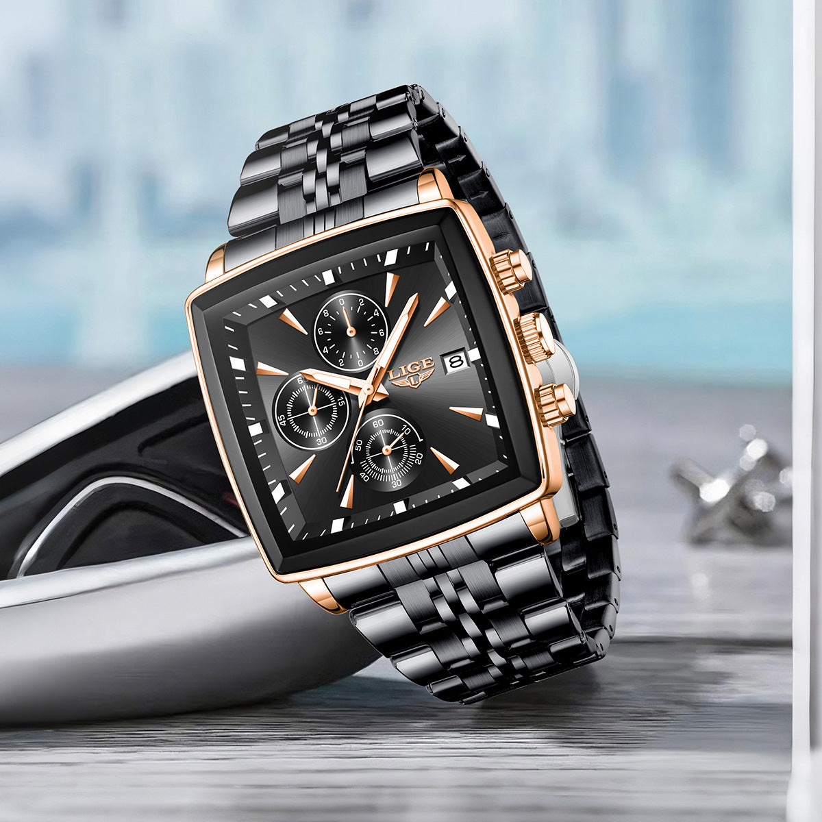 Luxury Square Dial Watch for Men – Business & Casual Personality Style