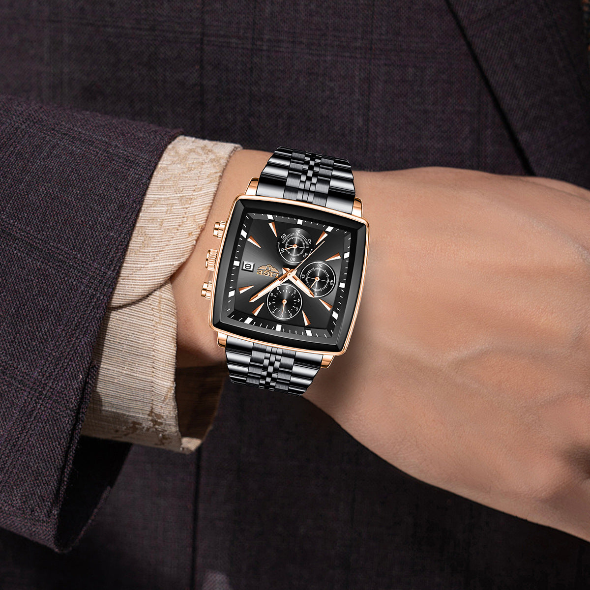 Luxury Square Dial Watch for Men – Business & Casual Personality Style