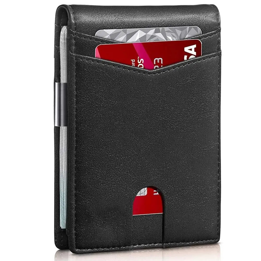 Minimalist RFID Leather Wallet (Slim + High Perceived Value)