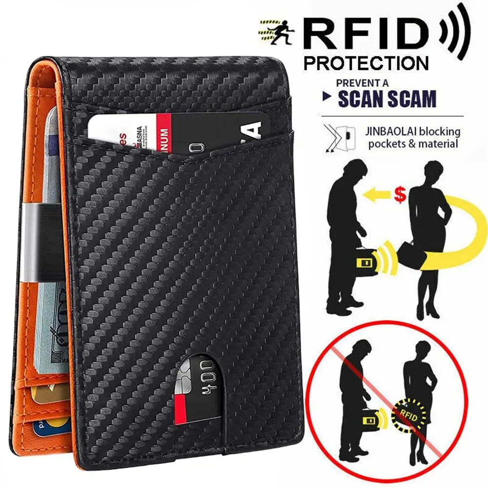 Minimalist RFID Leather Wallet (Slim + High Perceived Value)