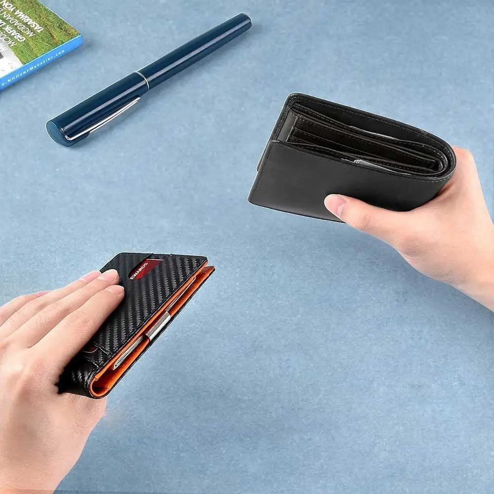 Minimalist RFID Leather Wallet (Slim + High Perceived Value)