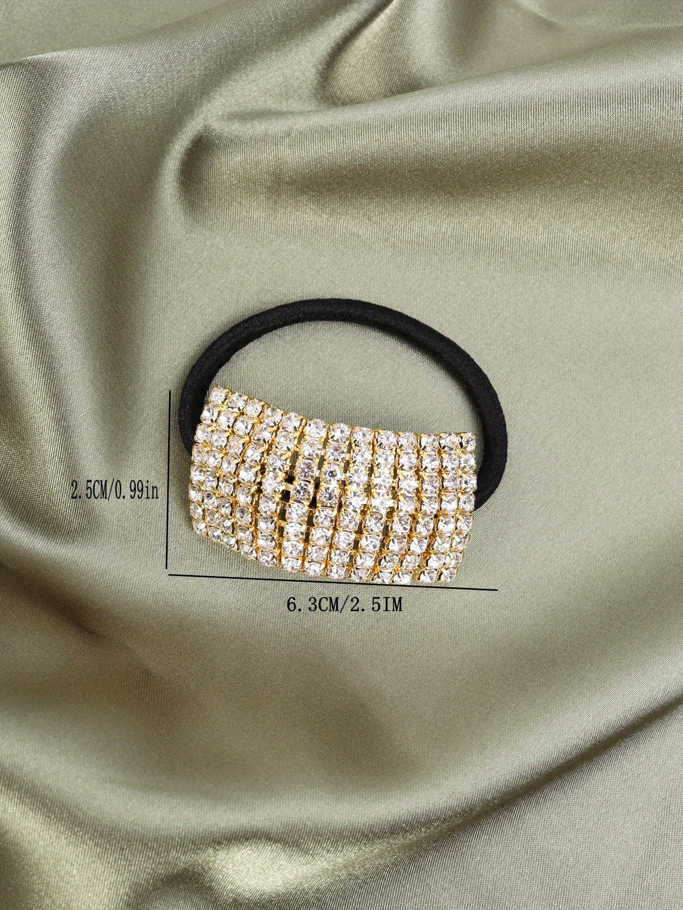 2pcs/1pc Rhinestone Hair Cuff Tie Glitter Hair Rope