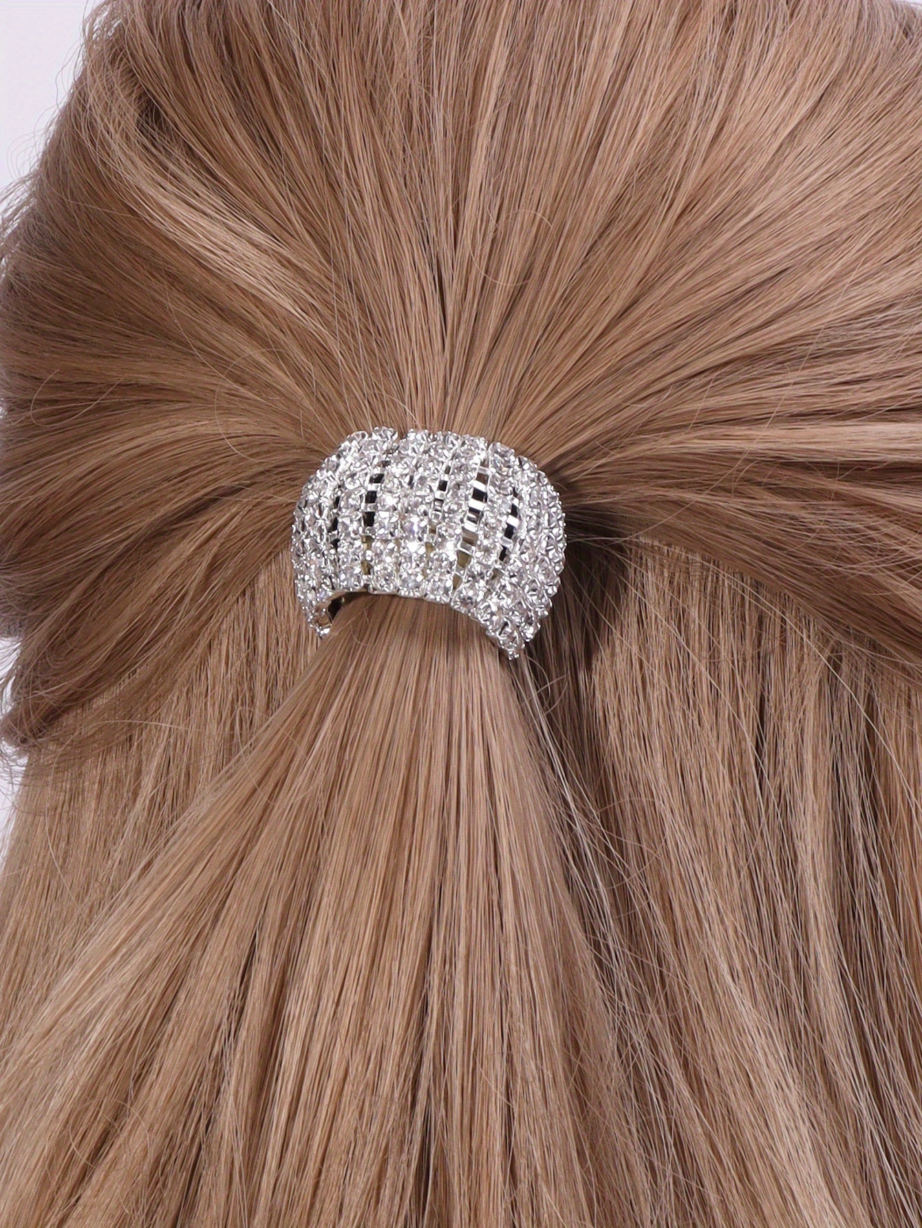 2pcs/1pc Rhinestone Hair Cuff Tie Glitter Hair Rope
