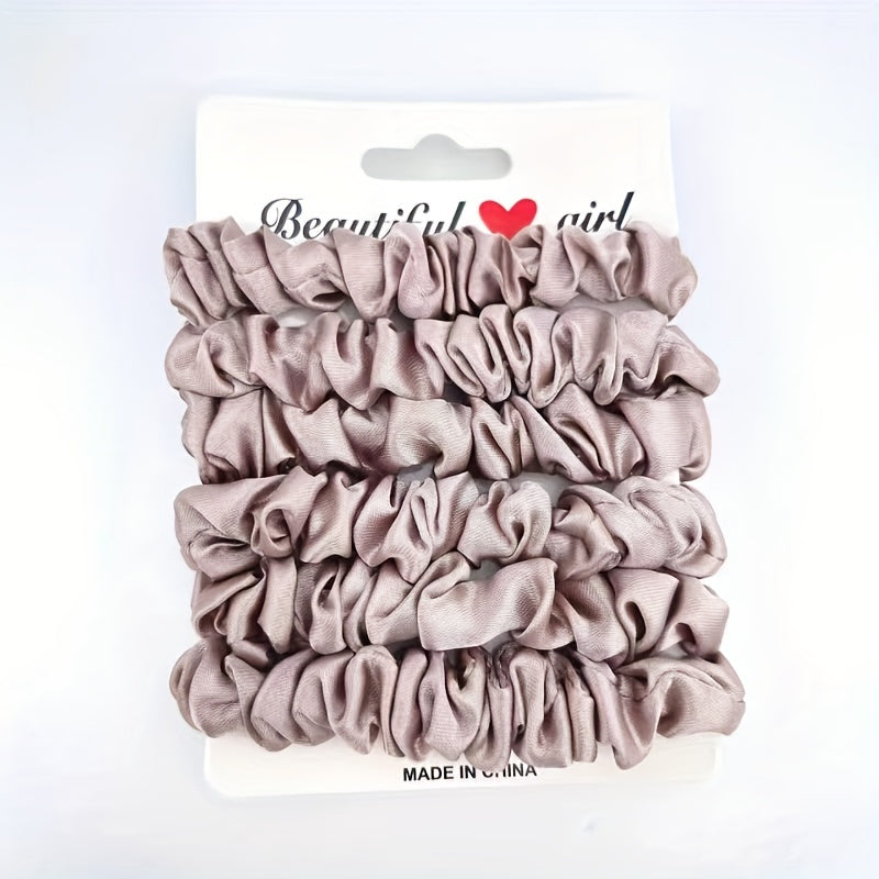 6pcs Women Solid Color Hair Tie