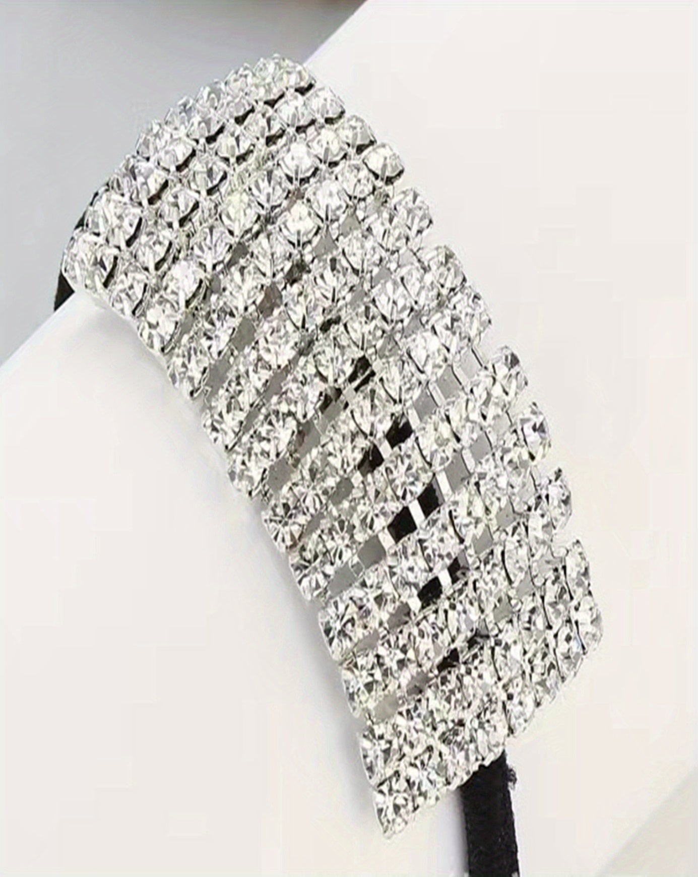 2pcs/1pc Rhinestone Hair Cuff Tie Glitter Hair Rope